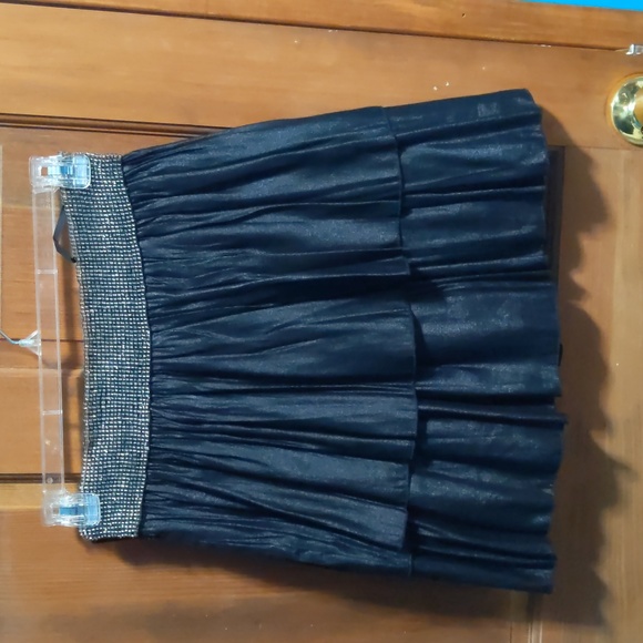 Rampage layered skirt size M black silver beaded - Picture 2 of 10